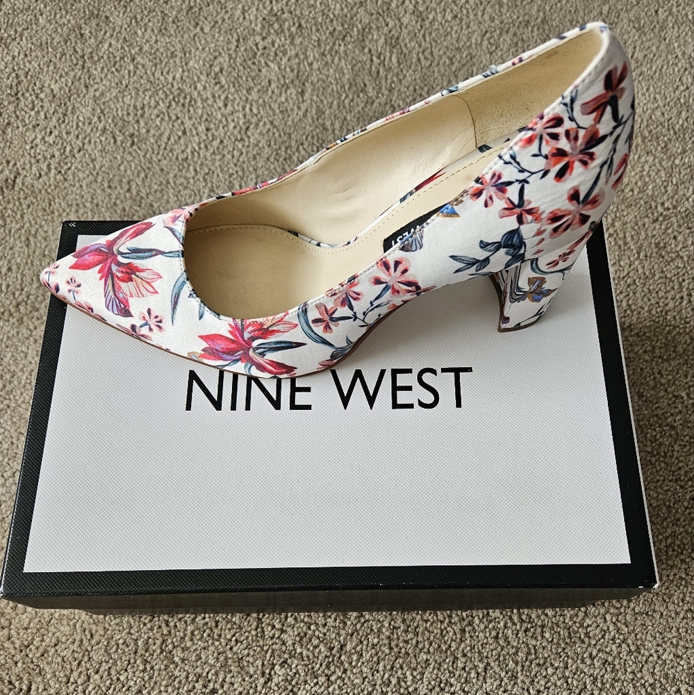 Satin Floral Heels